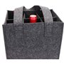 YUNYU Panier à bouteilles pour 6 bouteilles – Porte-bouteilles en feutre de qualité supérieure (24 x 16 x 16 cm), pliable et réu