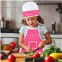 Tabliers pour Enfants 100% Coton,Tablier de Cuisine pour Enfants avec Poches,Set de Tablier et Chapeau de Chef,Inclut Gants de C