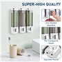 Mapille Distributeur de Savon Mural pour Douche, Lot de 3 Distributeur Savon Liquide, sans Perçage, pour Salle de Bain Gel Douch