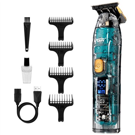 VGR Tondeuse à barbe pour homme avec verrouillage de voyage – Étanchéité IPX7 – Rechargeable par USB – Tondeuse électrique sans