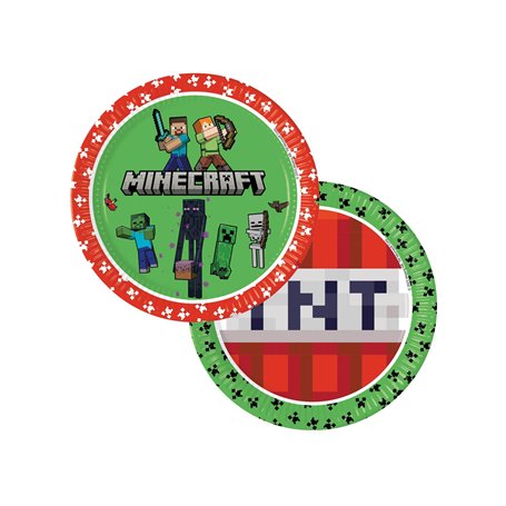 Minecraft Party Lot de 8 assiettes