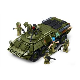 Sluban BTR-80AS IFV, Jeu de Construction Militaire 2-en-1, Échelle 1/35, 619 Pièces, 22,3 cm, Véhicule Blindé avec Figurines Sluban BTR-80AS IFV