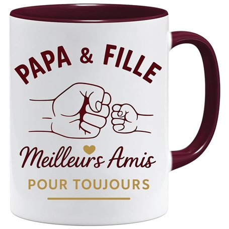 JungleMug – Cadeau fête des pères papa | Tasse Papa & Fille Meilleurs Amis Pour Toujours | Mug original pour homme | Idée cadeau