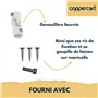 Sortie de Caisson 30° pour Volet Roulant – Longueur 175 mm – Articulation 6 Pans 7 mm – Déport Manivelle 43 mm – Finition Blanch