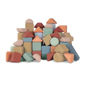 Korko Lot de 60 Blocs de Construction en liège - Silencieux, coloré, sûr et Plein d'amour pour l'environnement Korko Lot de 60 Blocs de Construction en liège - Silencieux