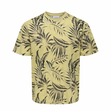 T-shirt à manches courtes homme Only & Sons Onskash Reg Leaf Aop Doré