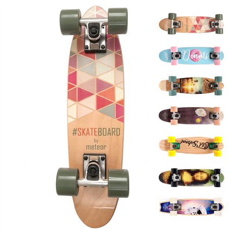 meteor Fancy Board Vintage Mini Cruiser Complete Bois véritable Érable Canadien Skateboard Ridge Mini Skate Planche a roulettes