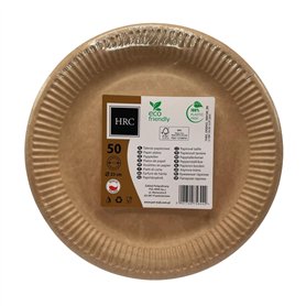 HRC Eco Lot de 50 assiettes en carton jetables pour barbecue