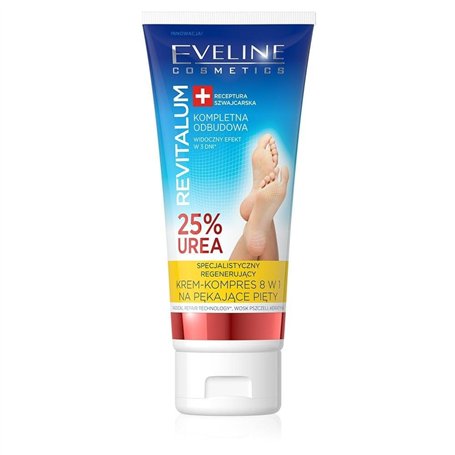 Eveline Cosmetics Revitalum Crème-Compresse Talons Fissurés 8 En 1 | 100 ml | Crème Hydratante Pour Les Pieds Pour Le Traitement