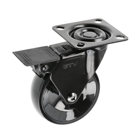 GTV - Roulettes pour meubles CALIBRO | Roulettes pivotantes | Roulettes pour meubles | avec frein | Diamètre 75 mm | en plastiqu