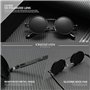KINGSEVEN Lunettes de soleil polarisées rondes pour homme et femme au style rétro I John Lennon Steampunk Lunettes avec monture 