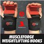 MuscleForge Crochet Musculation - Sangle Musculation Poignet Crochets Haltérophilie - Néoprène Rembourré Support Levage Traction