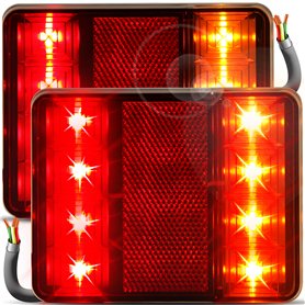 Retoo 2 Pièces Feux Arrière, Alimentation 12v, 12x9,5x2,3 cm, LED Multifonction Pour Camion, Remorque, Caravane, Camping-car, Ra Retoo 2 Pièces Feux Arrière