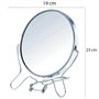 Retoo Miroir cosmétique double face avec grossissement 1x et 2x - Miroir de maquillage argenté - Miroir de table pivotant à 360°