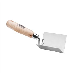 HARDY Truelle d’Angle Intérieur Spatule Coudée Série * 28 * en Acier Inoxydable Pour Maçonnerie Plâtrage Manche en Bois Conforta