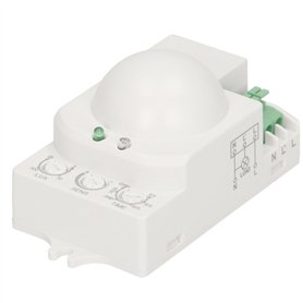 Miratic Mini Detecteur de Mouvement à Micro-Ondes Compatible avec LED Operation 360 Degrés avec Capteur Crépusculaire Miratic Mini Detecteur de Mouvement à Micro-Ondes Compatible avec LED Operation 360 Degrés avec Capteur Crépusculaire