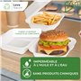 Love Nature Emballage écologique pour hamburgers - Boîtes à hamburgers - Boîtes à hamburgers - Plateaux à menus - Vaisselle jeta