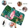 JXBBAAC Flaamiingo Serviette Plage, Serviette de Plage en Microfibre Serviettes Bain à Impression Serviettes Plage Anti Sable Li