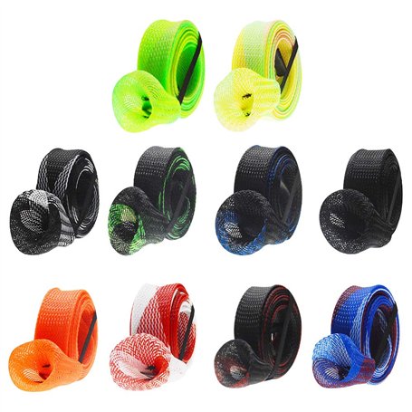 ZZBIQS Lot de 10 Manchons de Canne à pêche en Maille tressée pour protéger la Canne à pêche (Couleur aléatoire)