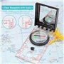 Geluode Boussole de Navigation avec Couvercle, Boussole d'orientation Claire avec sifflet d'urgence pour l'expédition de l'explo