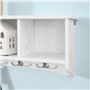 SoBuy® FRG48-L-W Portemanteau Étagère Murale Porte-manteau Salle de Bain Meuble d’Entrée avec 4 Compartiments de Rangement Et 5 