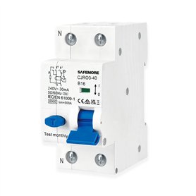 Disjoncteur Différentiel RCBO 16A 1P+N - Type A 30mA Courbe B - Protection 6kA - Interrupteur FI Électromagnétique - Interrupteu Disjoncteur Différentiel RCBO 16A 1P+N - Type A 30mA Courbe B - Protection 6kA - Interrupteur FI Électromagnétique - Interrupteu