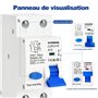 Disjoncteur Différentiel RCBO 16A 1P+N - Type A 30mA Courbe B - Protection 6kA - Interrupteur FI Électromagnétique - Interrupteu