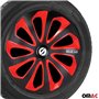 Sparco Enjoliveurs Sicilia - 15-pouces - Noir/Rouge/Carbone - Set de 4 pièces