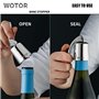 WOTOR bouchon bouteille vin Acier inoxydable, réutilisable bouchon vin avec silicone, Accessoires décoratifs pour le vin Anti-fu