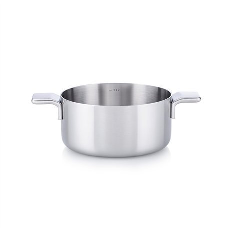 MasterPRO Alessi Bones - Casserole de 20 cm - Fabriquée en Acier Inoxydable - Finition Intérieure et Extérieure Mate - Corps Dro