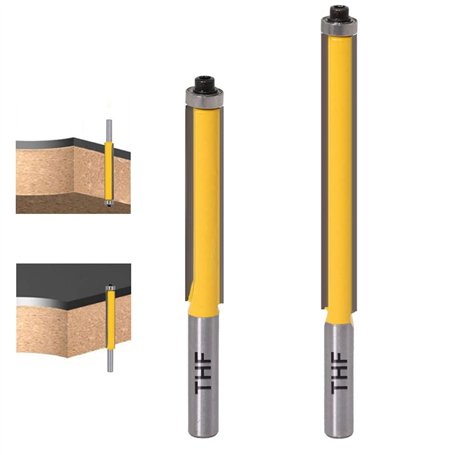 TXHF Lot de 2 fraises à affleurer - Tige de 8 mm - Fraise à bois - Fraise à rainurer - Fraise à bois - Routeur - Routeur - Lame