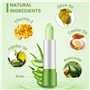 Pakivs Lot de 3 rouges à lèvres à l'aloe vera qui changent de couleur - Baume à lèvres hydratant et nourrissant - Longue durée -