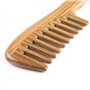 EQLEF Peigne en Bois Peigne Grosse Dent Large, Santal Vert à Peigne Bois Cheveux Bouclés Fait à la Main Peignes à Cheveux Antist