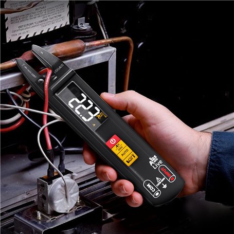 MAXRIENY Pince Ampèremétrique AC DC à Fourche Ouverte Multimètre Numérique Automatique Rechargeable avec Stylo Testeur de Tensio