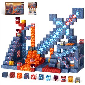 Constructions Magnétiques Blocs 100 Pièces, STEM Montessori Jouets Magnétiques Sensoriels Cadeaux pour Garçons Filles de 3, 4, 5 Constructions Magnétiques Blocs 100 Pièces