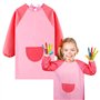 BETESSIN Tablier Peinture Enfant Blouse Manches Longues Imperméable avec Poche pour l'École Activités Peinture Cuisine Nourrissa