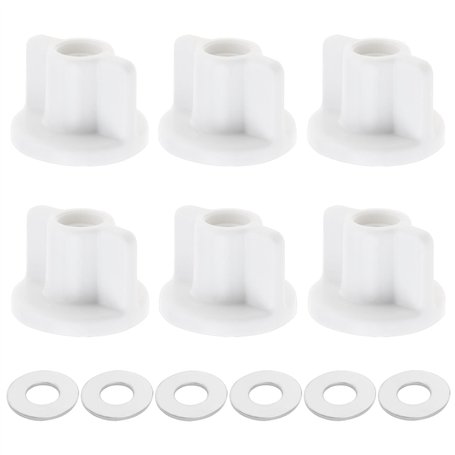 Create idea Lot de 6 rondelles d'écrous pour siège de toilette - Filetage M6 - Fixation inférieure de siège de toilette - Matéri