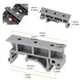 Create idea Lot de 4 paires de supports de relais DIN pour relais de 34 mm, circuits imprimés, petits modules de montage sur rai