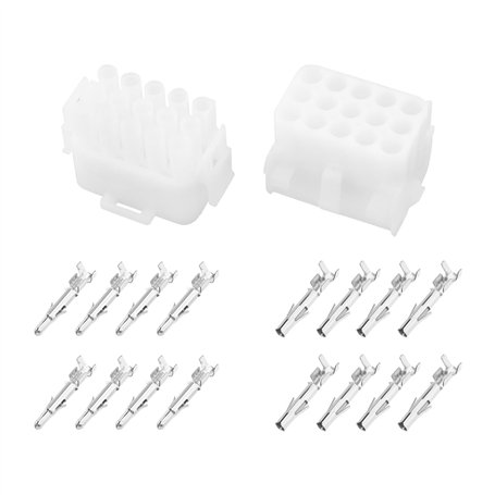 The Lord of The Tools Lot de 2 connecteurs de câble Automobile à 15 Broches en Plastique mâle Femelle en métal pour différentes