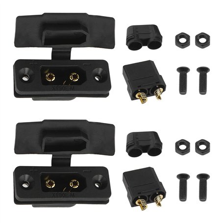 The Lord of the Tools 2 paires XT90E XT90E-M Prise de montage haute intensité avec capuchon en caoutchouc XT90 2 broches Inversi