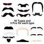 AONAT Lot de 48 Fausses Moustaches, Autocollantes - Multicolore - Style Amusant - Auto-Adhésif Moustache pour fête costumée, fêt