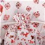 Qpout Paquet de 16 sachets métalliques de Noël en Toile de Jute avec Cordon de Serrage, Bronzage Pochette Cadeau de Noël Pochett