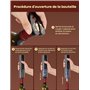 GHB Tire-Bouchon Electrique Rechargeable Ouvre Bouteille Electrique avec Socle, Coupe-Capsule, Verseur, Bouchon à Vin Cadeau de 