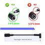 The Lord of the Tools 2pcs Chargeur pour Ordinateur Portable DC Convertisseur Câble 7.4x5mm Femelle à 4.5x3mm Mâle avec Cordon A