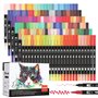 hhhouu Lot de 150 marqueurs pinceaux à double pointe pour adultes Professionnels livres de coloriage