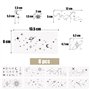 8 Feuilles Tatouages Temporaires Tatouages Semi-Permanents Lune Étoile Tatouage Imperméable Durée de 1-2 Semaines pour Femme Hom