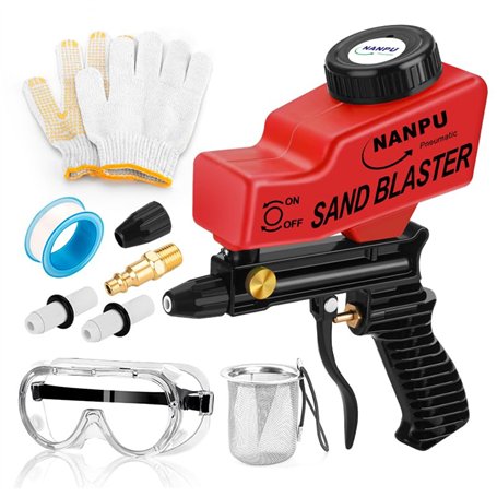 NANPU Kit de pistolet à sable léger avec alimentation par gravité