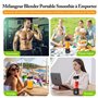 SOLVIEW Blender Portable, 500ml Sans BPA Mixeur Smoothie, 18000 TR/min Puissant Mixeur Smoothie avec 4 Lames, 300W Mini Mixeur U