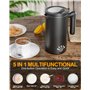 VIYSPNV 5 en 1 Mousseur à Lait Électrique 500 ML Mousseur de Lait 600W Emulsionneurt Automatique Chauffe Lait Chaud et Froid Fon