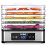 YASHE Déshydrateur Alimentaire, 5 Plateaux En Acier Inoxydable, Minuterie Et Température Réglables, Flux D'Air À 360°, Sans BPA,
